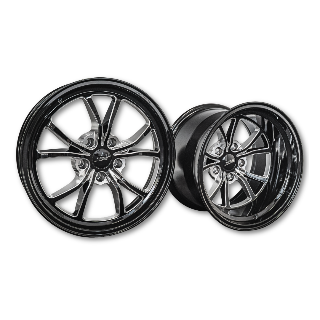Illicit Race Wheels Black 'Eliminator' Rear Drag Wheels 15"x10" 3.5" BS | 5x120.65 5x4.75"