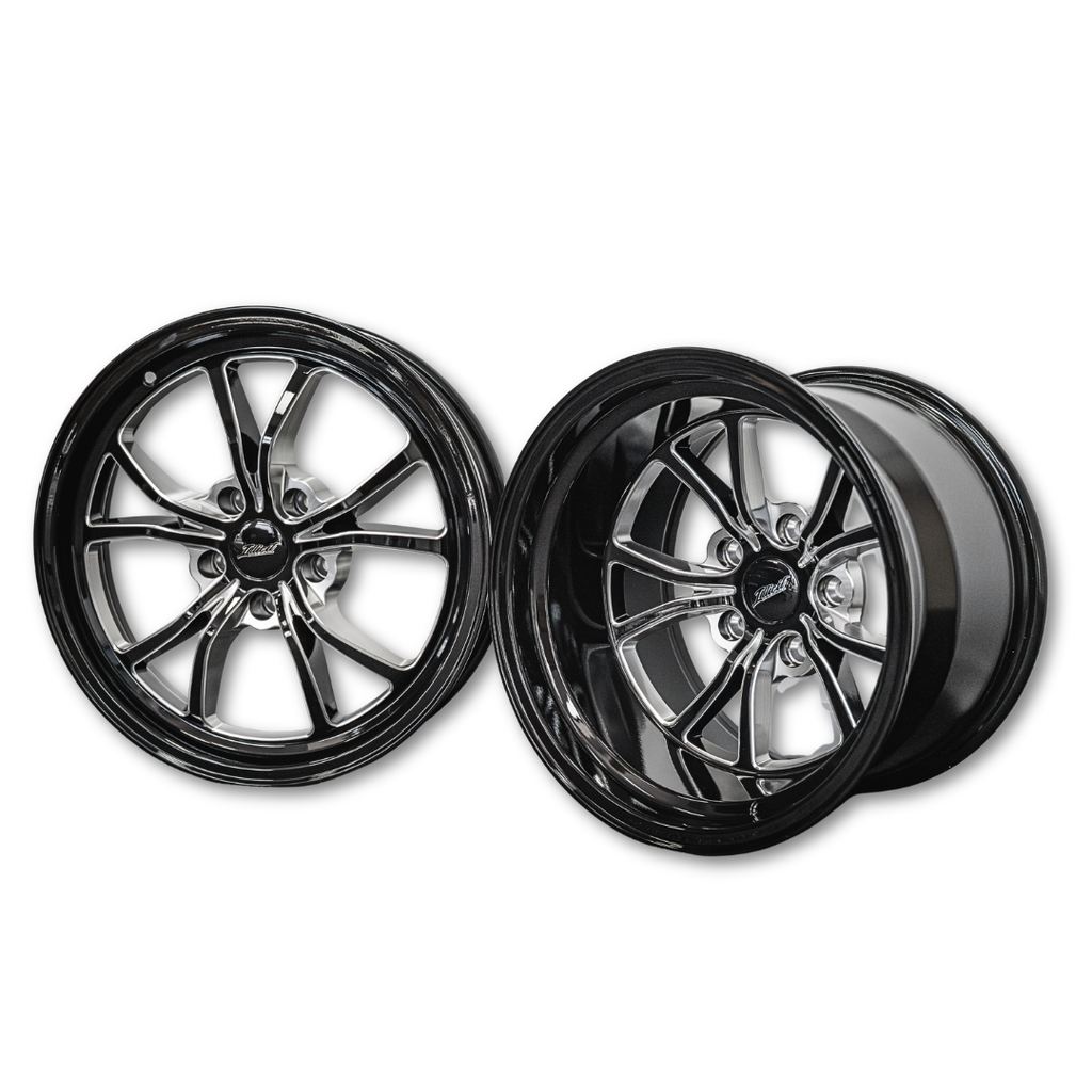 Illicit Race Wheels Black 'Eliminator' Rear Drag Wheels 15"x10" 3.5" BS | 5x114.3 5x4.5"