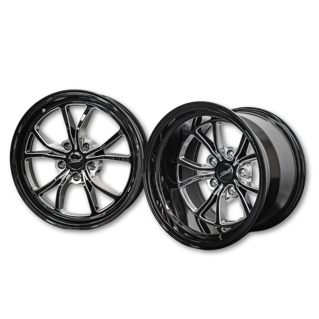 Illicit Race Wheels Black 'Eliminator' Rear Drag Wheels 15"x10" 3.5" BS | 5x114.3 5x4.5"