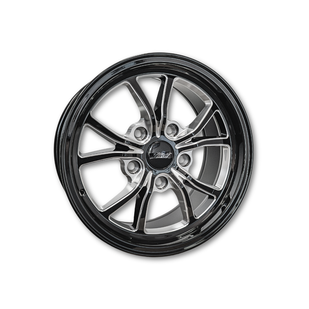 Illicit Race Wheels Black 'Eliminator' Rear Drag Wheels 15"x8.5" 3.5" BS | 5x114.3 5x4.5"
