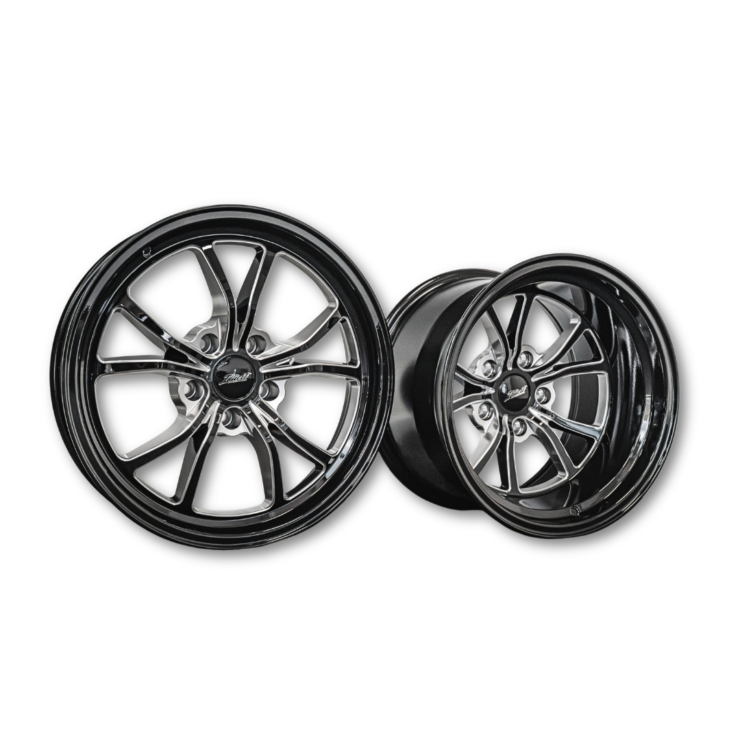 Illicit Race Wheels Black 'Eliminator' Rear Drag Wheels 15"x10" 3.5" BS | 5x120.65 5x4.75"