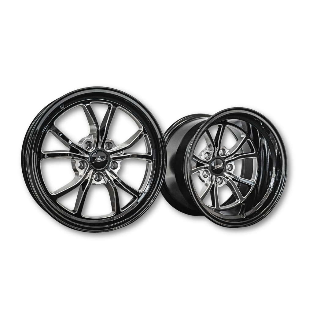 Illicit Race Wheels Black 'Eliminator' Rear Drag Wheels 15"x10" 3.5" BS | 5x114.3 5x4.5"