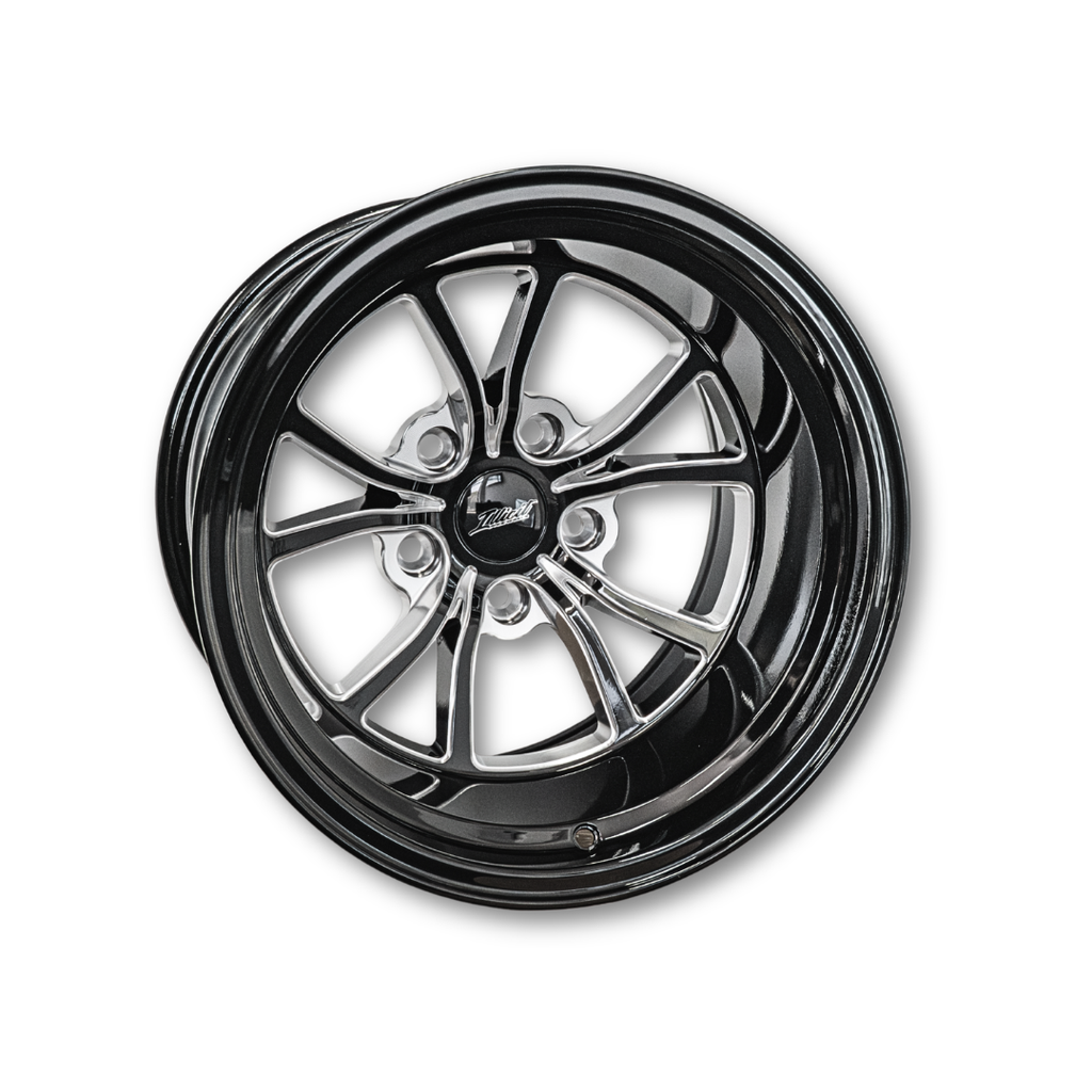Illicit Race Wheels Black 'Eliminator' Rear Drag Wheels 15"x10" 3.5" BS | 5x114.3 5x4.5"