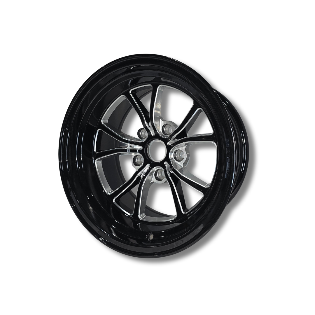 Illicit Race Wheels Black 'Eliminator' Rear Drag Wheels 15"x8.5" 3.5" BS | 5x114.3 5x4.5"