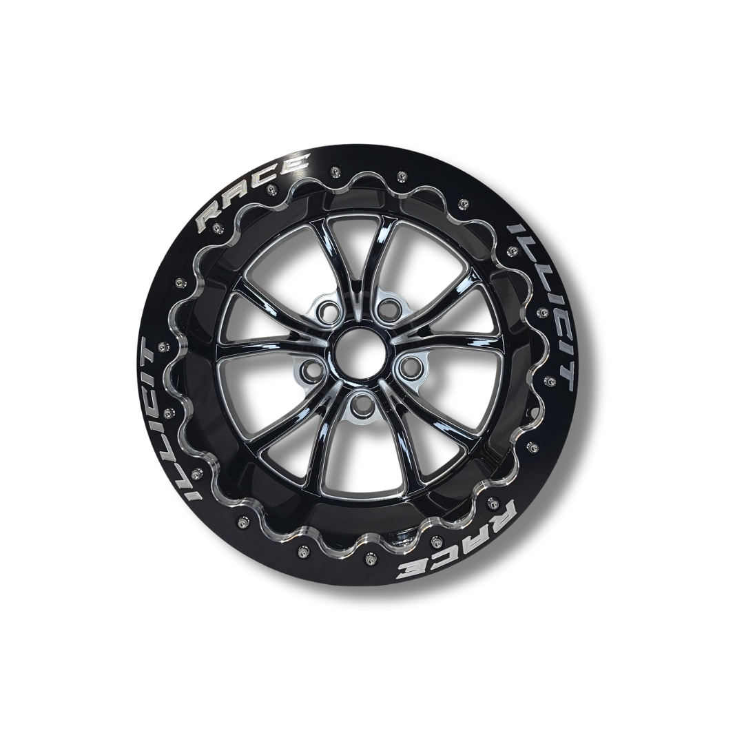 Illicit Race Wheels Black 'Eliminator' Rear Drag Wheels 15"x10" 5x120.65 | 5x4.75"